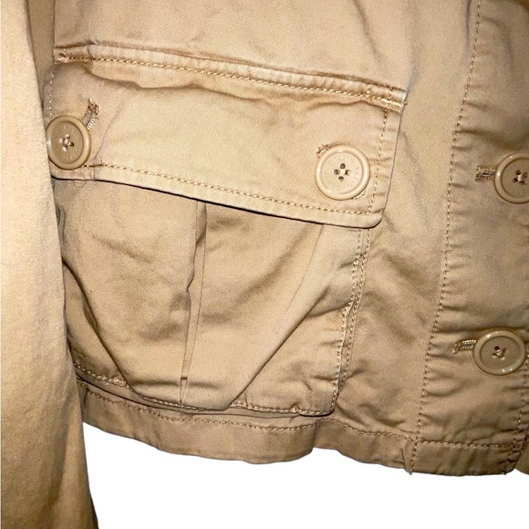Women’s Calvin Klein Short Cropped Field Jacket Button Front Canvas Size Medium - Picture 4 of 12